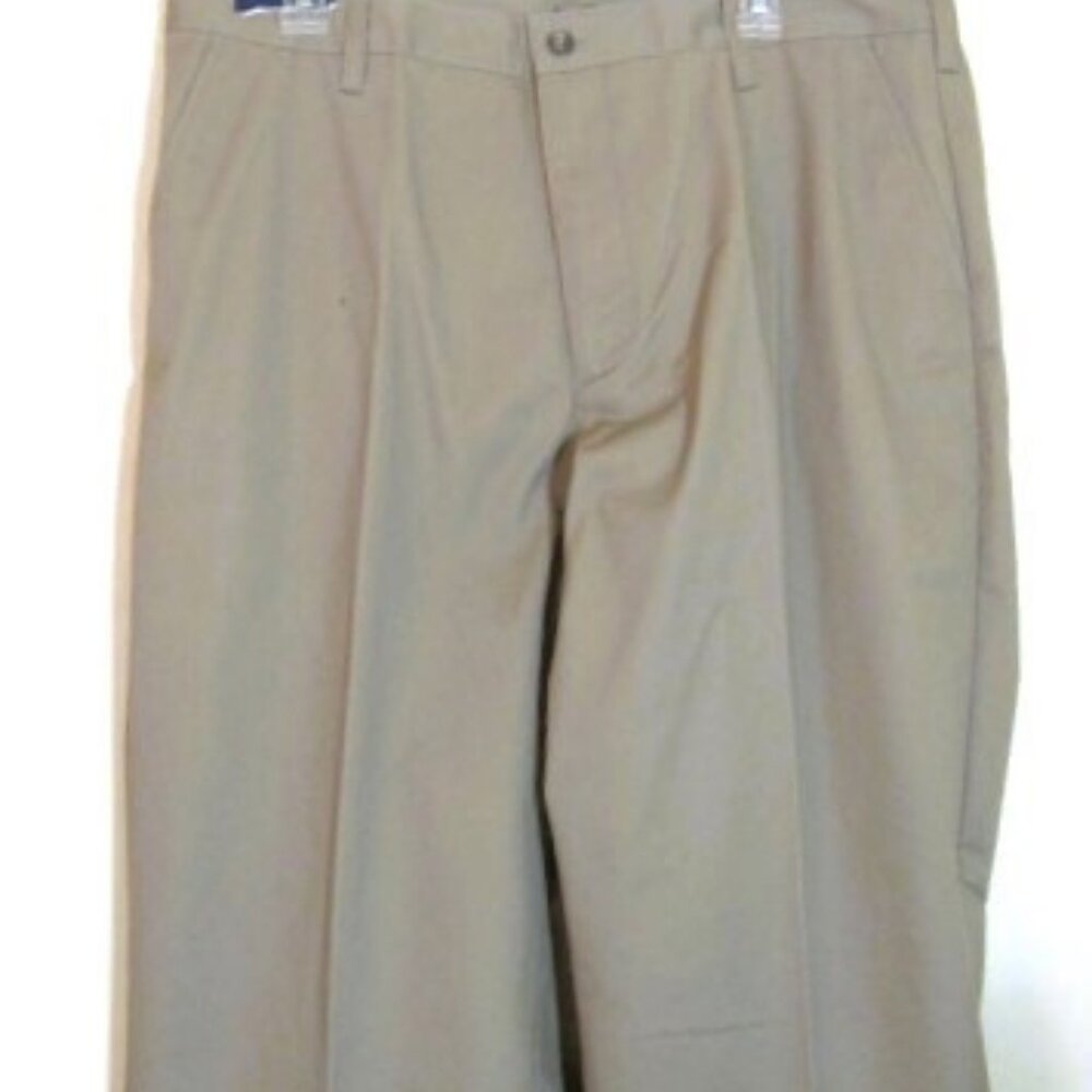 Basic Editions Men's Pants Khakis 36 X 32-Classic Fit~No Wrinkle-Flat Front~New